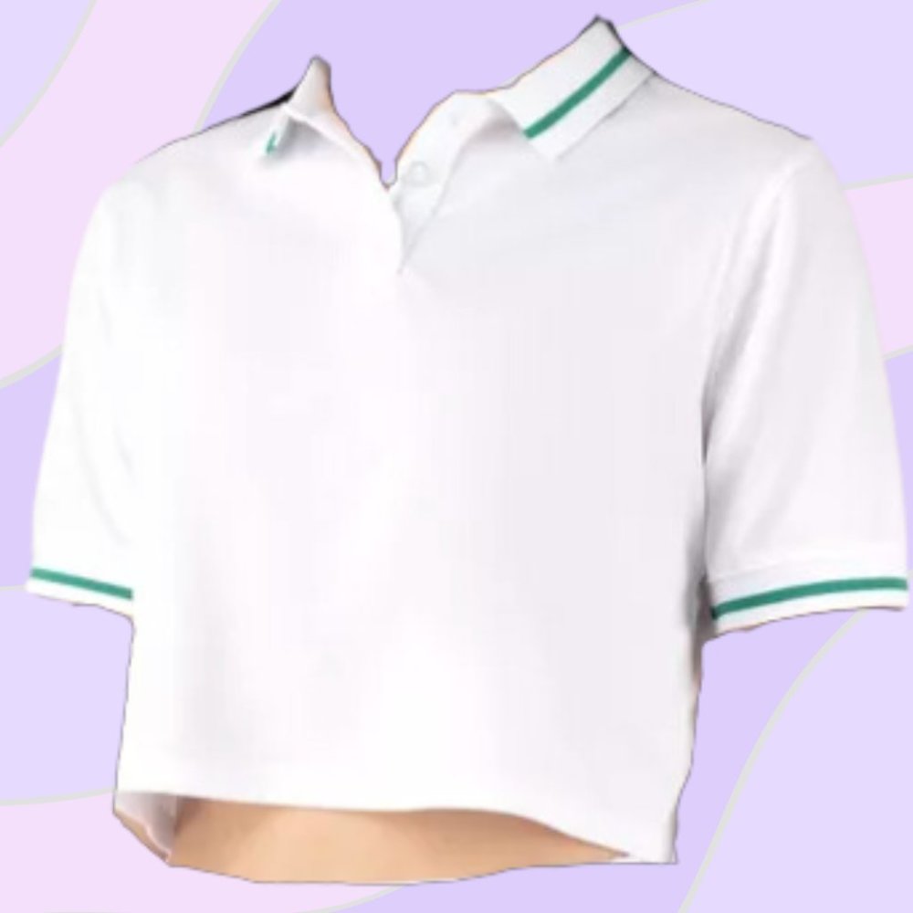 Women's Cropped Boxy Polo Tee with UPF 50+ size Large